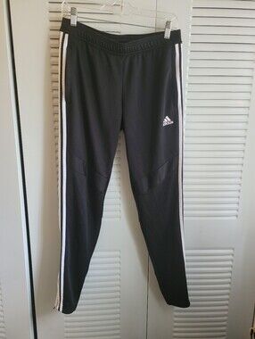 adidas Black Joggers with White Side Stripes